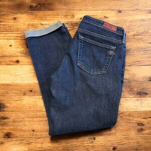 AG Adriano Goldschmied “The Stilt Roll-Up” Cigarette Crop Jeans – Size 28 – Dark